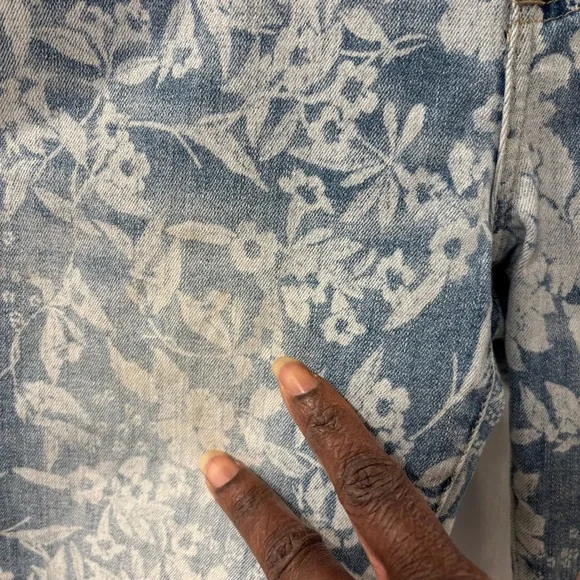 Free People Blue Printed Floral Ankle Cotton Jeans size 28 - Picture 8 of 12